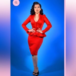 Pinup Couture Red Pencil Skirt